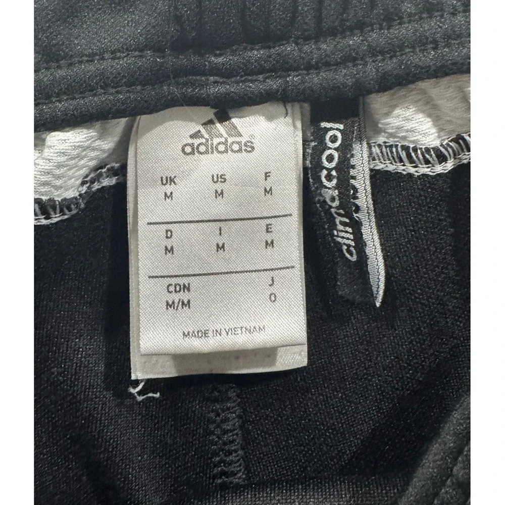 Adidas Track Pants Mens Medium Black Climacool Tapered 3 Stripe Zip Ankle
